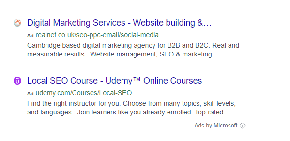 Shows non-targeted ads